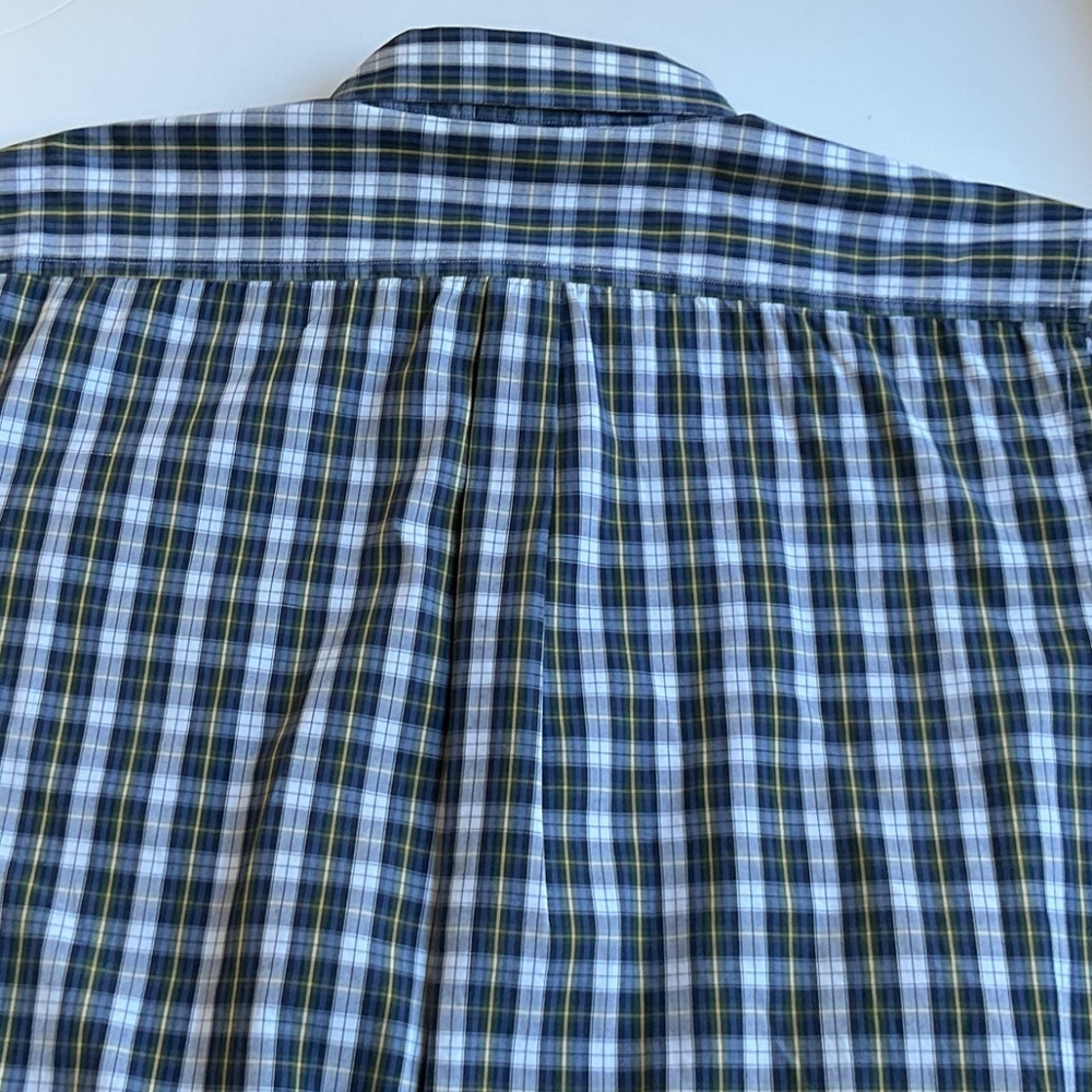 GAP very nice green checkered 100 % cotton button front shirt Sz L - Picture 10 of 11